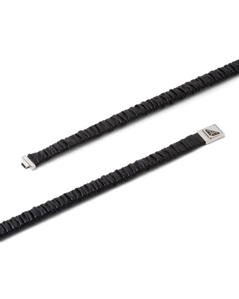 elastici prada|Black Elasticized nappa leather belt .